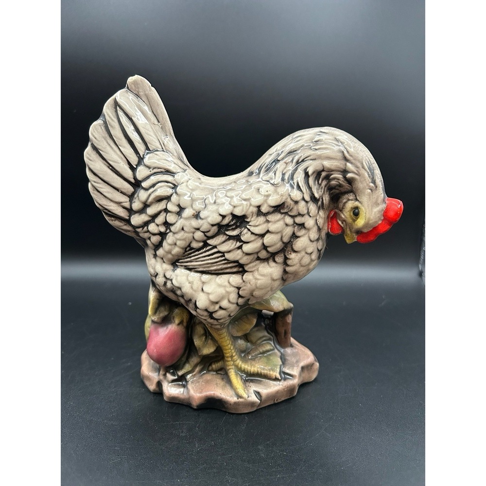VTG Daytona Craftsman Ceramic Hen Chicken Figurine Hand Painted Farmhouse Decor